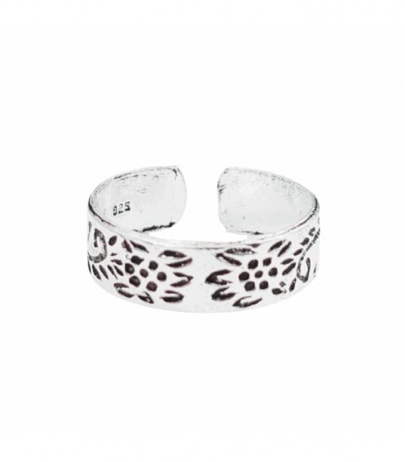 Anillo Plata Pie Midi Labrado