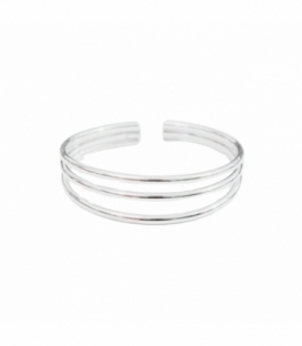 Bague Argent Pied Midi Trois Lignes