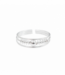 Bague Argent Pied Midi Boule