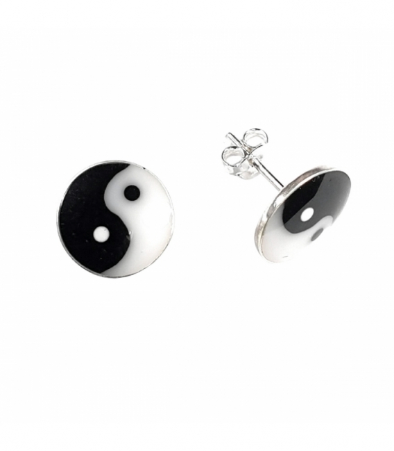 Pendiente Plata Yin Yang 12mm