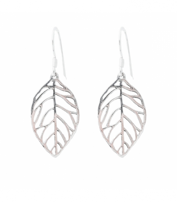 Boucles d'oreilles Argent Feuille. Prix Paire