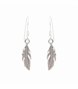 Pendiente Plata Pluma. Precio Par