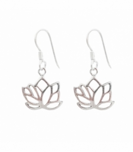 Boucles d'oreilles Argent Fleur Lotus 13.5mm. Prix Paire