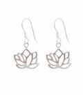 Boucles d'oreilles Argent Fleur Lotus 13.5mm. Prix Paire