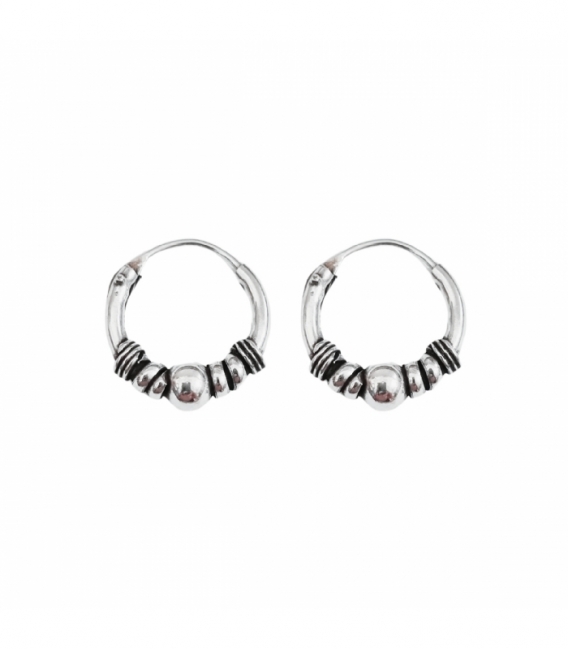 Créoles Argent Bali 12 X 1.5mm Prix Paire