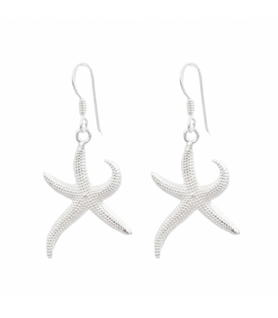 Boucles d'oreilles Créoles Argent Étoile de Mer 20mm