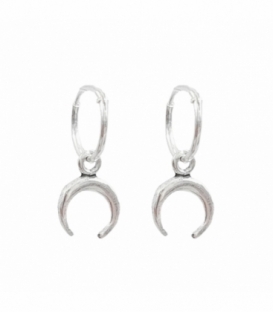 Boucle d´Oreille en Argent avec Lune Inversée 12mm