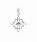 Pendentif Argent Noeud de Sorcière avec Pentagramme 20mm