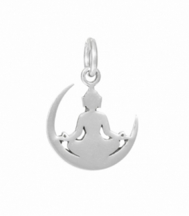 Pendentif Argent Bouddha Sur La Lune 13mm