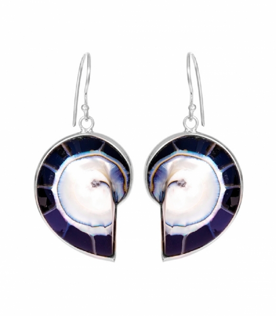 Boucles d'oreilles Argent Nautilus 29mm Prix Paire