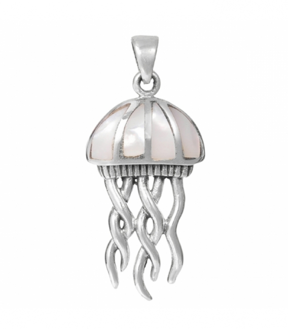 Pendentif Argent Méduse Minéral 28mm