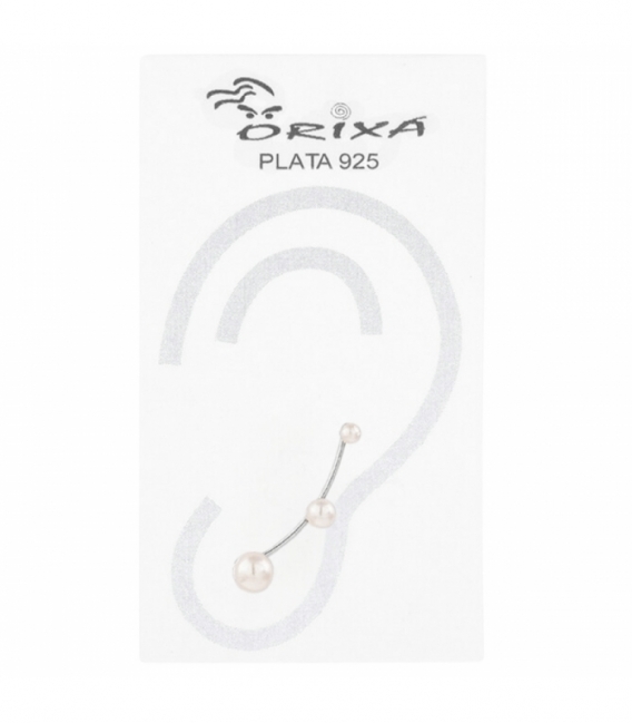 Boucles d'oreilles Grimpeur Argent Trois Perles Prix Paire