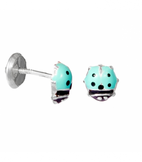 Boucle d'oreille Argent Coccinelle 6mm Fermeture à VisPrix Paire