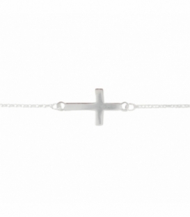 Bracelet Argent Croix 16+3cm