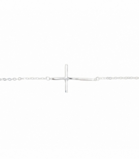 Bracelet Argent Croix 16+3cm