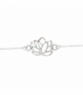 Bracelet Argent Fleur Lotus 15,5+3cm