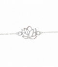 Pulsera Plata Flor Loto 15,5+3cm