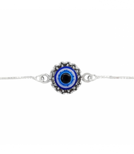 Pulsera Plata Ojo Turco 16+2,5cm