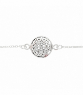 Bracelet Argent Fleur Vie 16+2cm