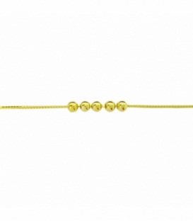 Bracelet Argent Cinq Boules16,5+3,5cm Recouvert