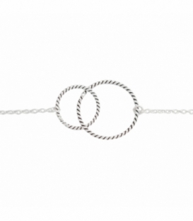 Bracelet Argent Cercles Tressés 16,50+3cm