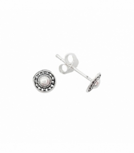 Boucles d'oreilles Argent Bouton. Prix Paire