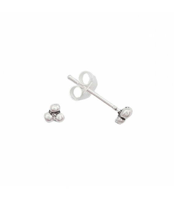 Boucles d'oreilles Argent Trois Boules. Prix Paire