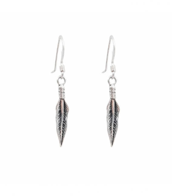 Boucle d'oreille Argent Plume 19mm Prix Paire