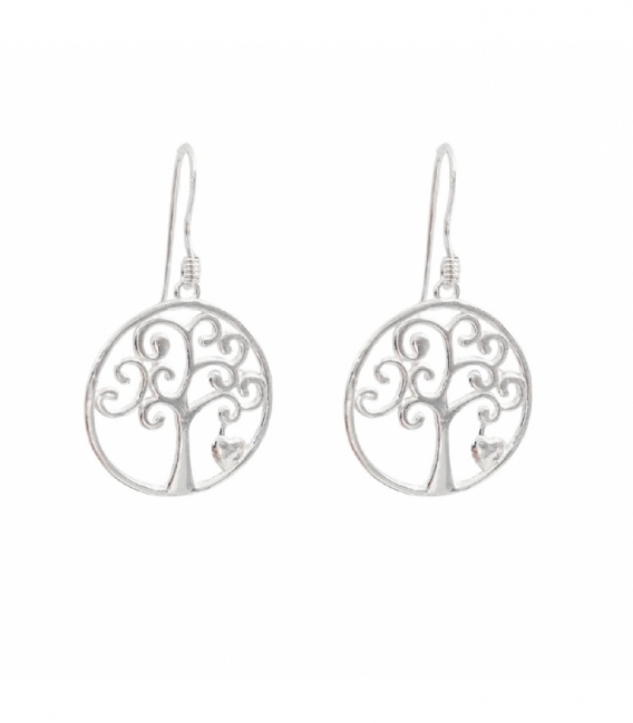 Boucle d'oreille Argent Arbre de Vie Ø20mm