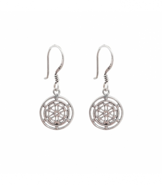 Boucle d'oreille Argent Mandala Ø13mm