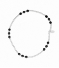 Pulsera Plata Bolas Elastica Onix