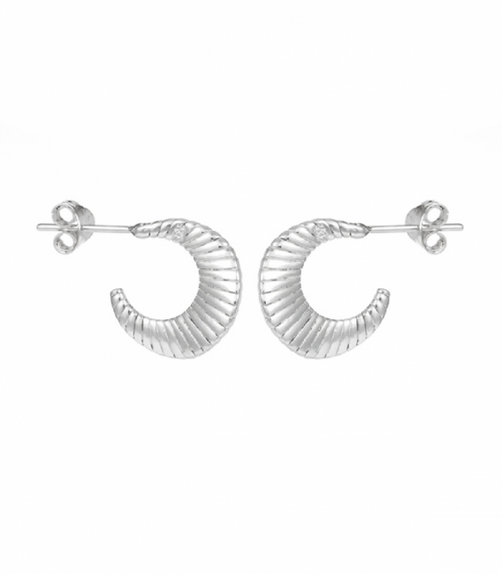 Boucle d'oreille Argent Rainures Prix Paire