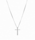 Collier Argent Rhodié Croix 40+3cm