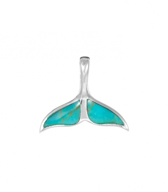 Pendentif Argent Queue de Baleine Pierre 16 X 19mm