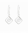 Pendiente Plata Cuadrado Espiral Precio Par