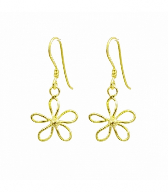 Boucle d'Oreille Argent Fleur Ø12.5mm Recouvert Prix Paire