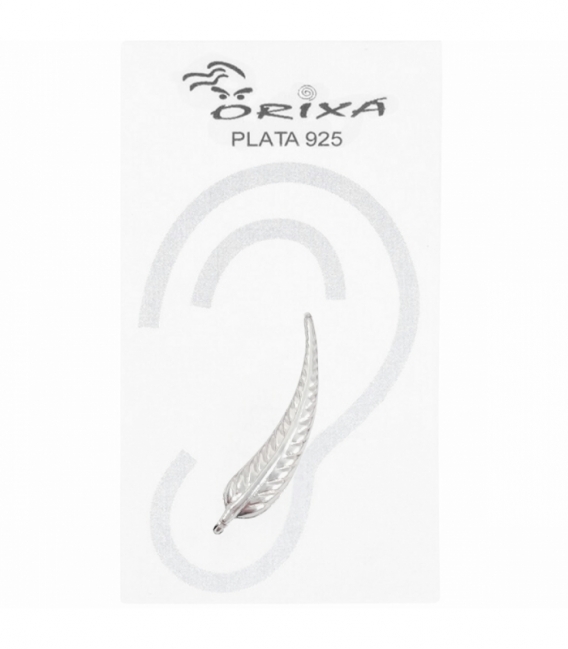 Pendiente Plata Trepador Pluma Precio Par