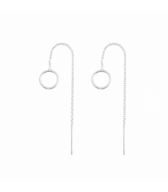 Boucle d'oreille Argent Chaîne Cercle Prix Paire