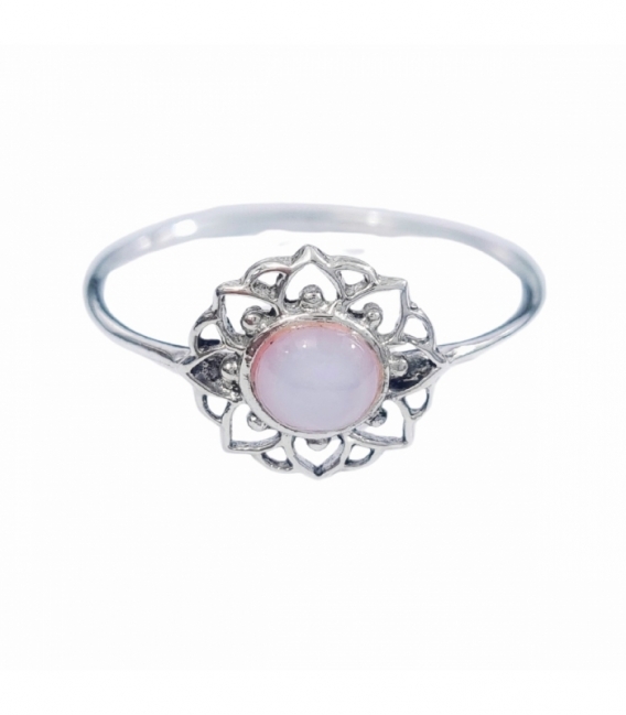 Anillo Plata Mandala Nacar Rosa