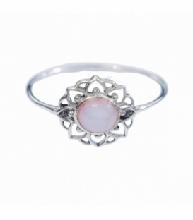 Anillo Plata Mandala Nacar Rosa