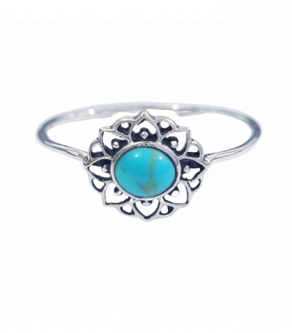 Anillo Plata Mandala Turquesa