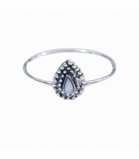 Bague Argent Goutte Nacre