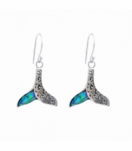 Boucle d'oreille Argent Queue Baleine Avalone Prix Paire