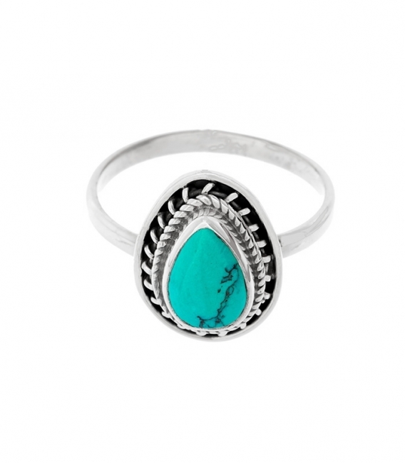 Bague Argent Turquoise 14 X 10mm