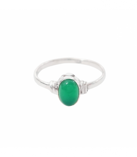 Anillo Plata Jade Ovalado