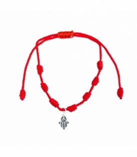 Pulsera Hilo Rojo 7 Nudos Mano de Fatima