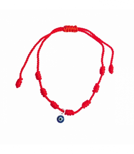 Pulsera Hilo Rojo 7 Nudos Ojo Turco