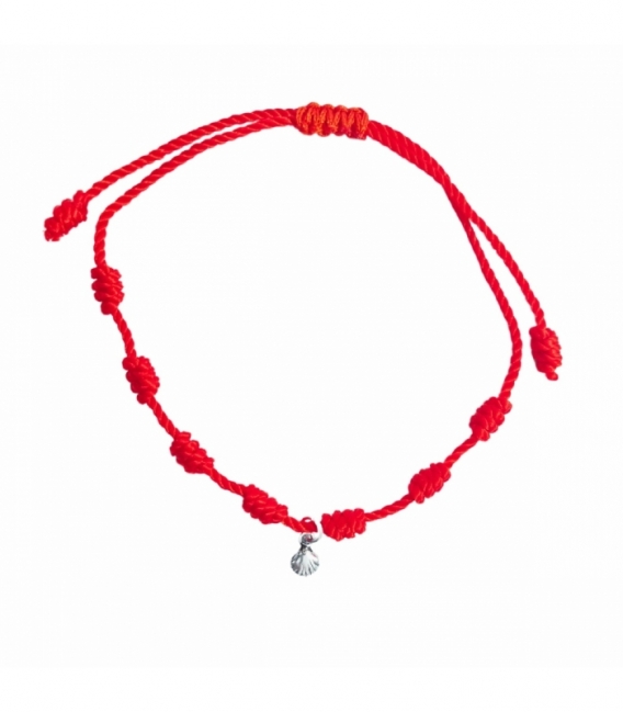 Pulsera Hilo Rojo 7 Nudos Concha de Santiago