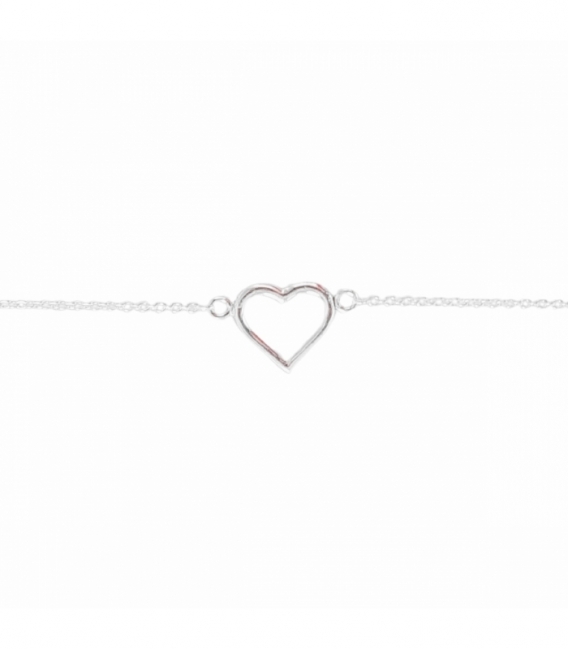 Bracelet Argent Coeur 16+3cm