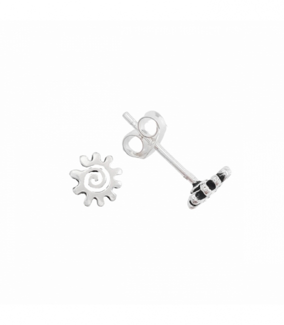 Pendiente Plata Espiral Diseño Ø6mm Precio Par